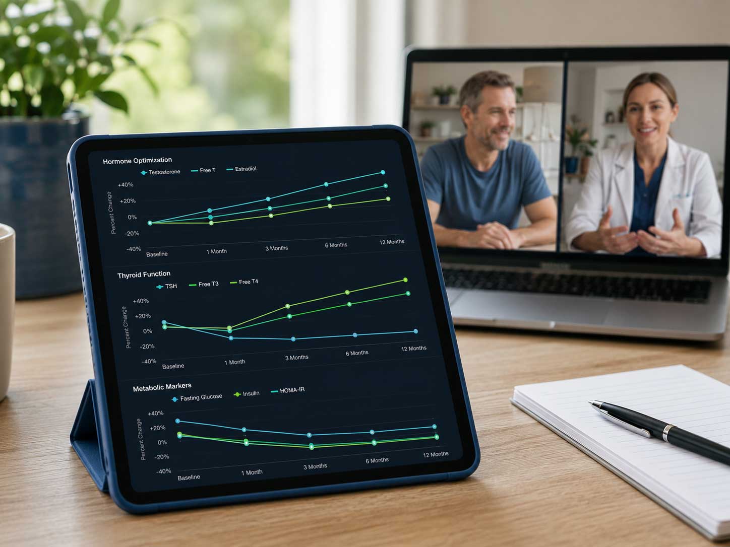 Ongoing biomarker monitoring and lab tracking at iRevive telehealth