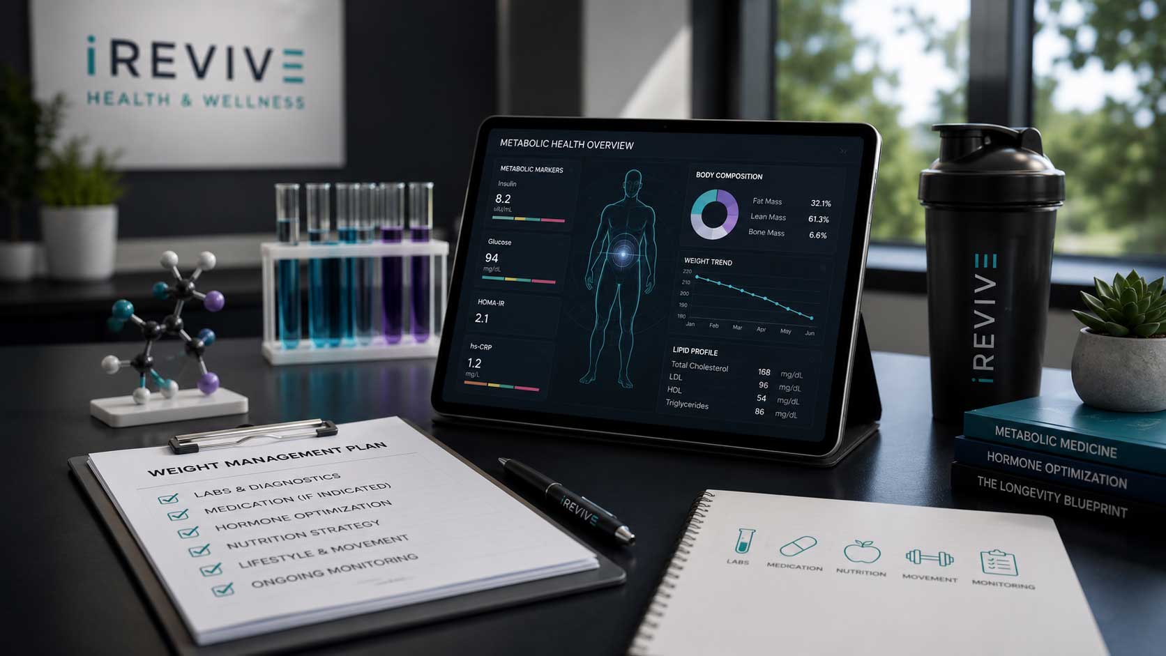 Medical weight management consultation with metabolic lab review at iRevive telehealth