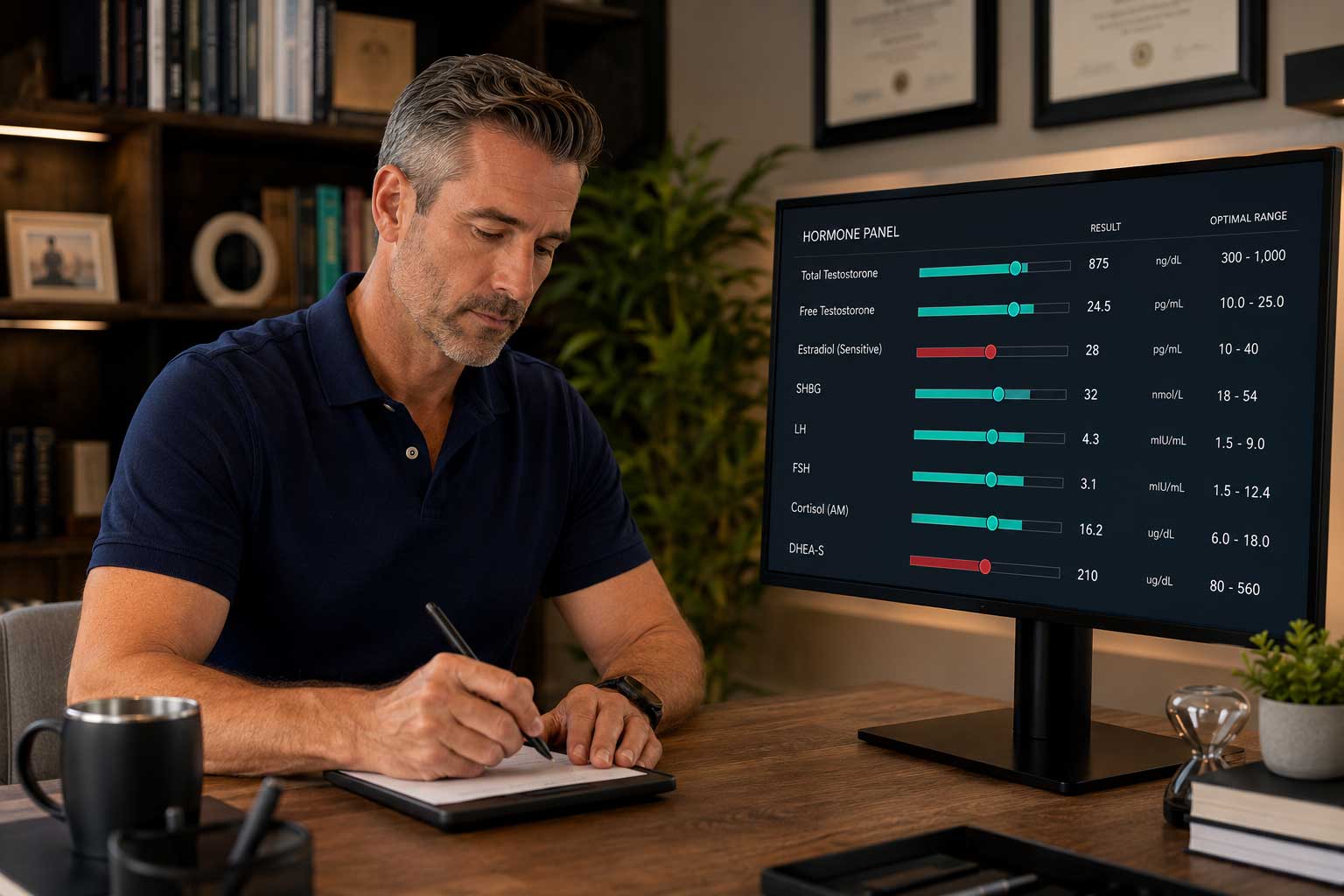 Men's testosterone therapy consultation and hormone panel review at iRevive telehealth